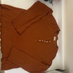 Pact Men's Orange Long Sleeve Shirt